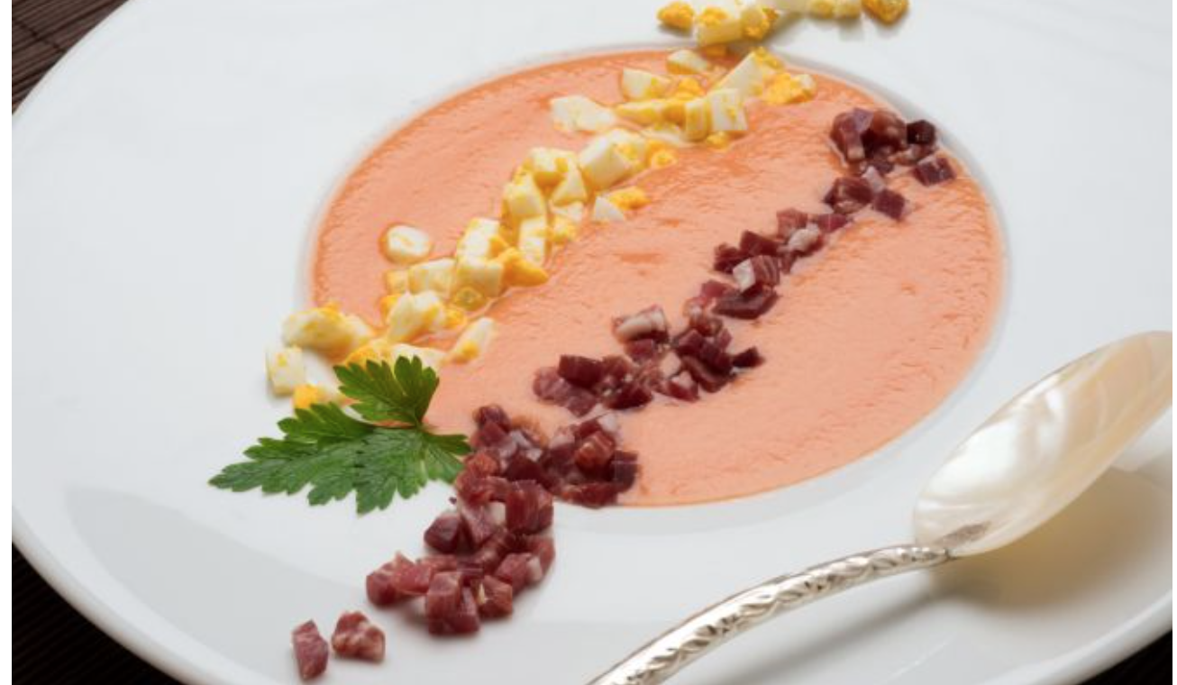 verduras salteadas con pulpo con salmorejo